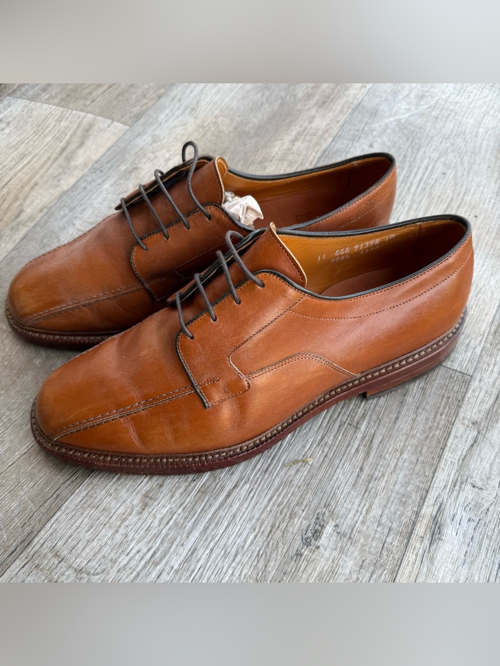 Allen Edmonds Hillcrest Men's Almond Toe Dress Shoes Size 11 EEE Leather Tan